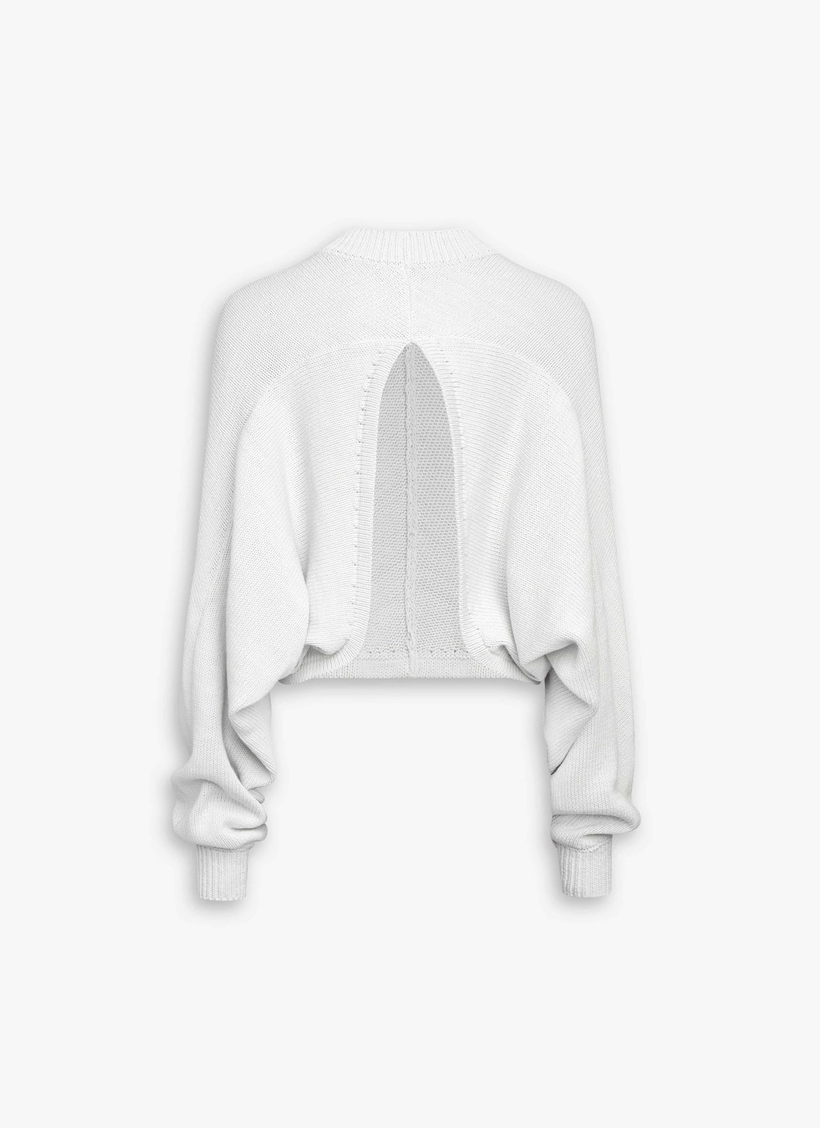 COTTON LINEN KNIT BARE BACK JUMPER ALAÏA WHITE COTTON LINEN KNIT BARE BACK JUMPER